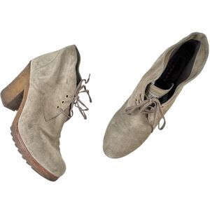 PRADA Linea Rossa Desert Suede Lace Up Ankle Boots EU 40 *Distressed Heels READ*